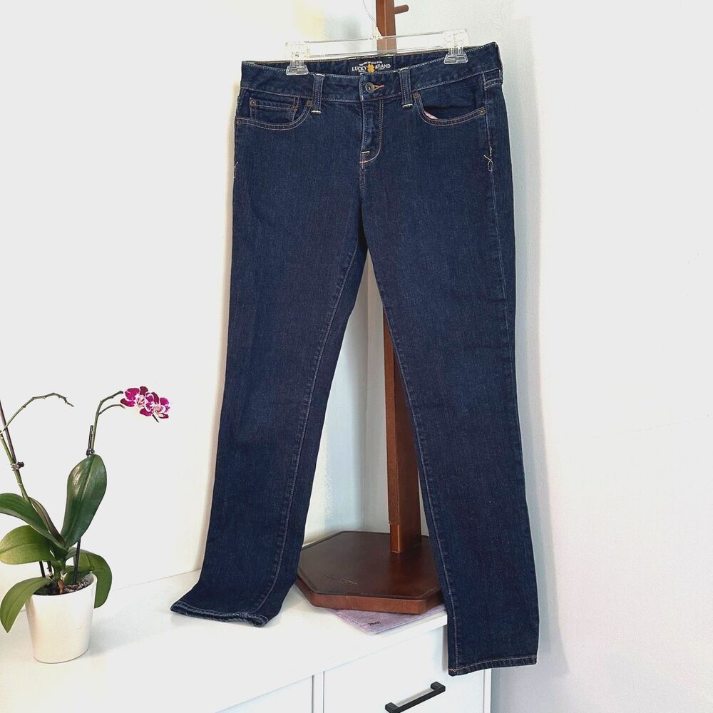 Lucky Brand Dark Wash Mid Rise Straight Leg Stretch Jeans Women Size 8/29